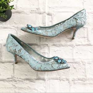 Dolce & Gabbana Taormina aquamarine Bellucci pump